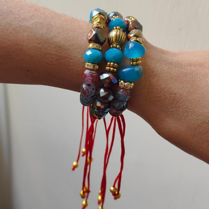 She's Calm, But Unshakable – Blue Lagoon Bracelet Stack