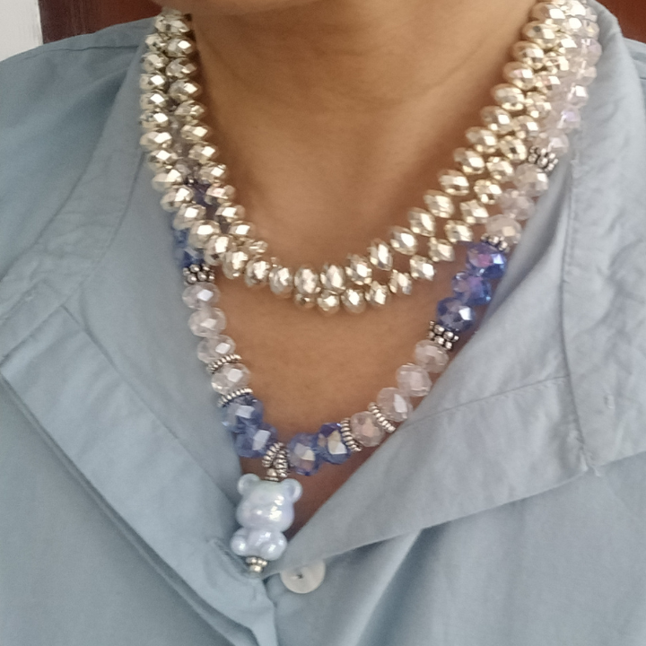 Blue Hugs Silver Spakle Duo