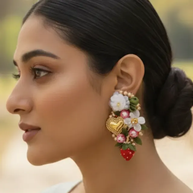 Strawberry Kiss Stud Earrings