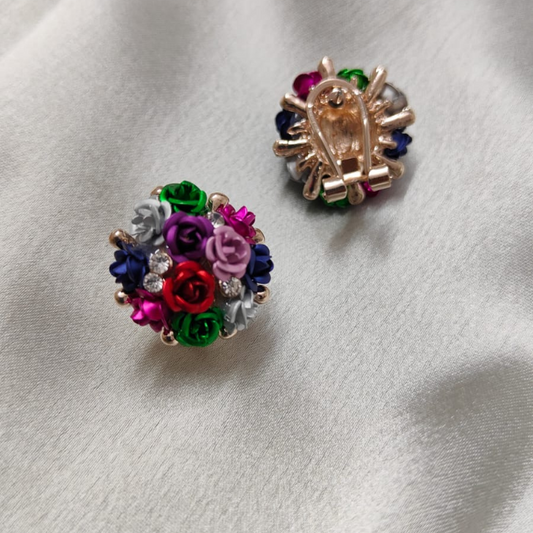 Garden Bloom Multicolor Floral Stud Earrings