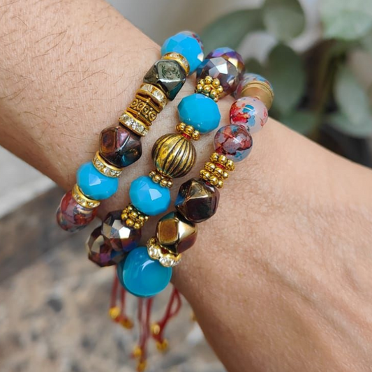 She's Calm, But Unshakable – Blue Lagoon Bracelet Stack