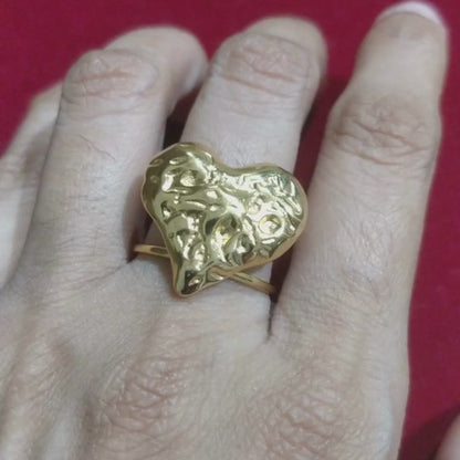 Bold Heart Adjustable Ring