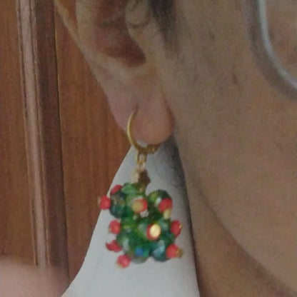 Evergreen Noël — Handcrafted Glass Tree Earrings