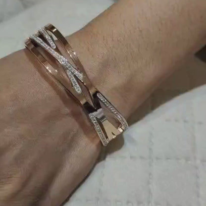 Crisscross Harmony Crush Cuff