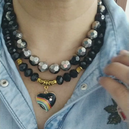 Dual Drama: Midnight Spectrum and Silver Twilight Necklets