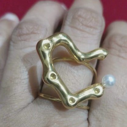 Bold Heart Adjustable Ring