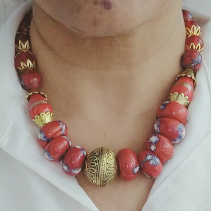 Surkh Saajh Choker Set