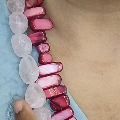 Blush Coral Radiance – Dual Necklace Set