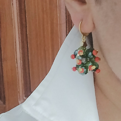 Evergreen Noël — Handcrafted Glass Tree Earrings
