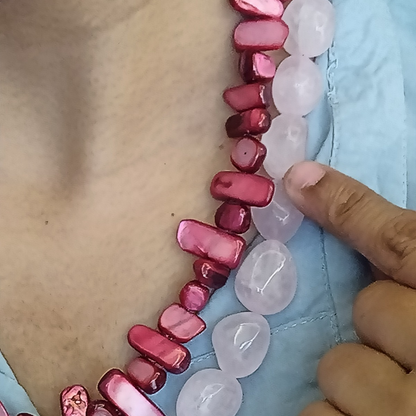 Blush Coral Radiance – Dual Necklace Set