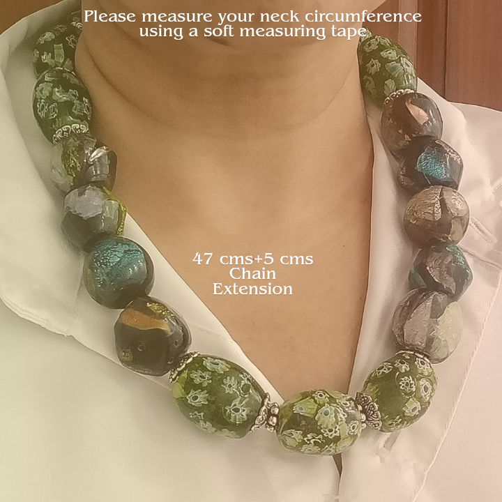 Verdant Muse — Vintage Millefiori Neckpiece