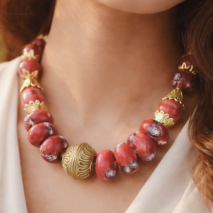 Surkh Saajh Choker Set