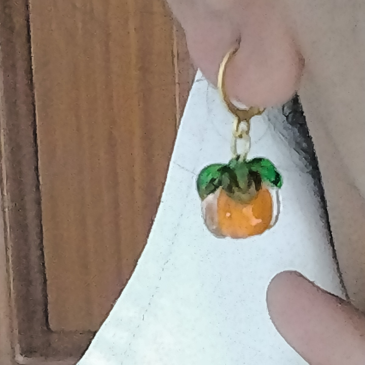 Amber Harvest — Hand-Blown Pumpkin Glass Earrings