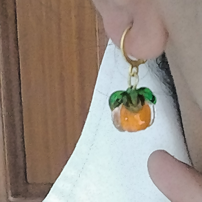 Amber Harvest — Hand-Blown Pumpkin Glass Earrings