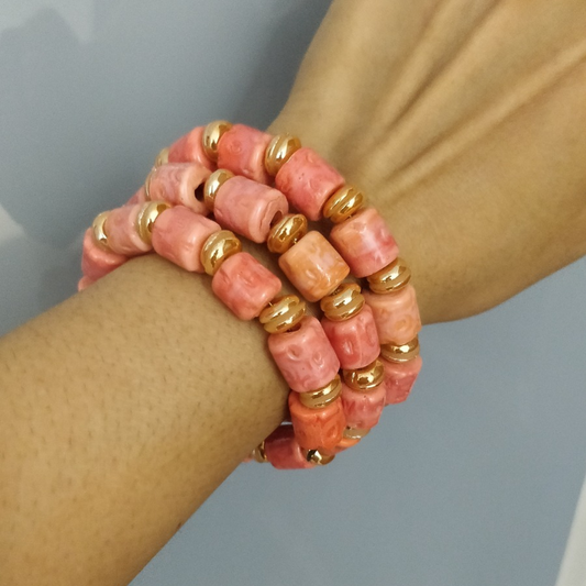 Baked Blush – Ceramic Bead Stack