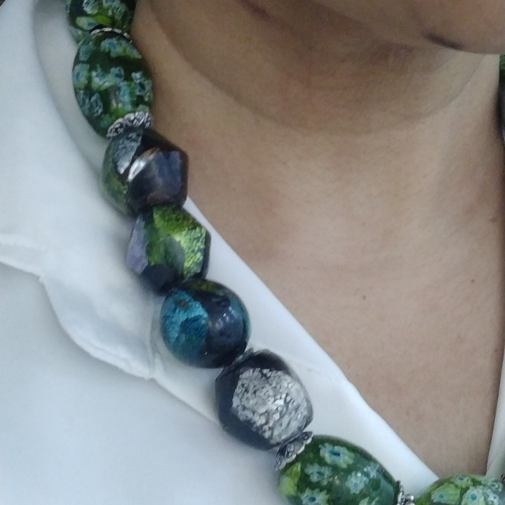 Verdant Muse — Vintage Millefiori Neckpiece