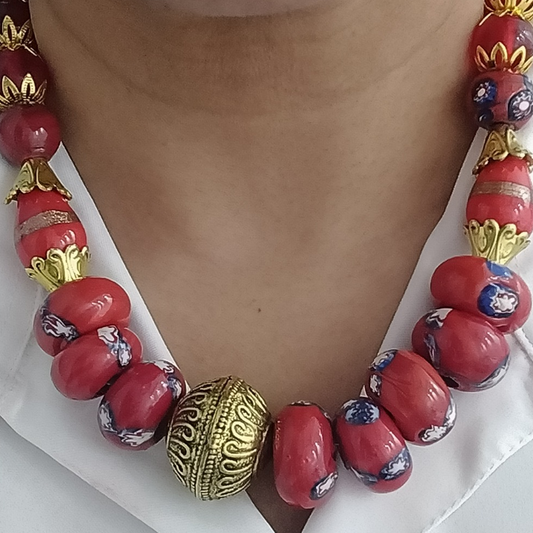 Surkh Saajh Choker Set