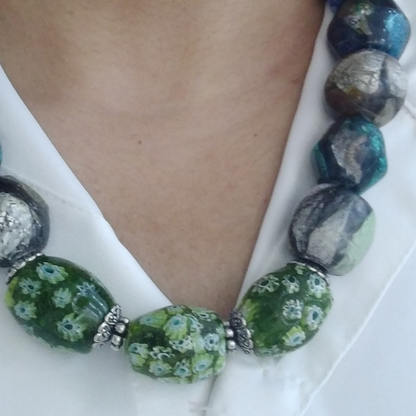 Verdant Muse — Vintage Millefiori Neckpiece