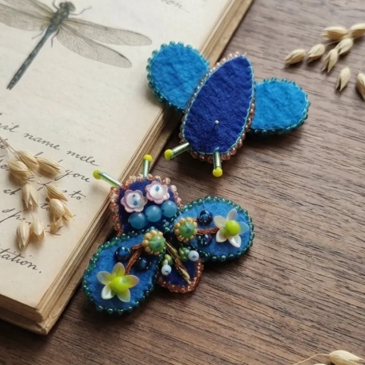 Queen Bee Pankhudi Earrings (Aqua Blue) — view 3