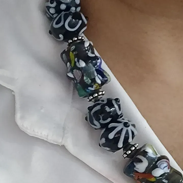 Saaz-e-Siyah Mosaic Gajdhara  — Two-Layered Porcelain Neckwear — view 6