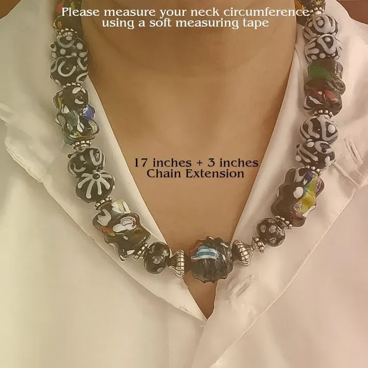 Saaz-e-Siyah Mosaic Gajdhara  — Two-Layered Porcelain Neckwear — view 2
