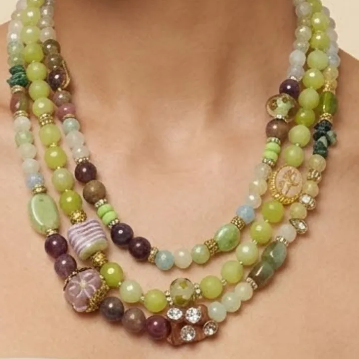 Jalwa Jade Jamboree — Three-Layered Jade & Glass Neckwear — view 2