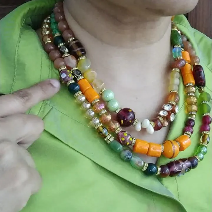Phoolon Ka Bazaar � 3 Layered Beaded Necklace — neckwear, view 3