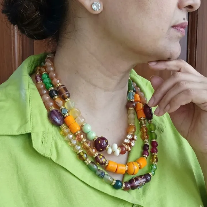 Phoolon Ka Bazaar � 3 Layered Beaded Necklace — neckwear, view 2