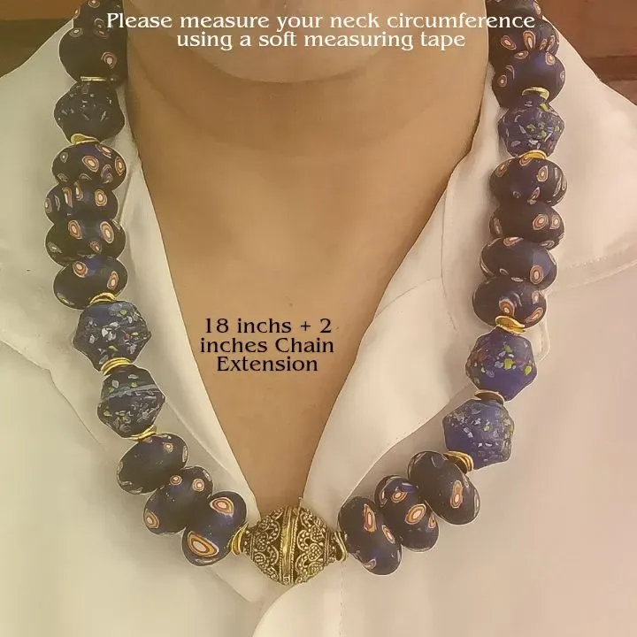Neelambari — Indigo Millefiori Ceramic Neckwear — view 2