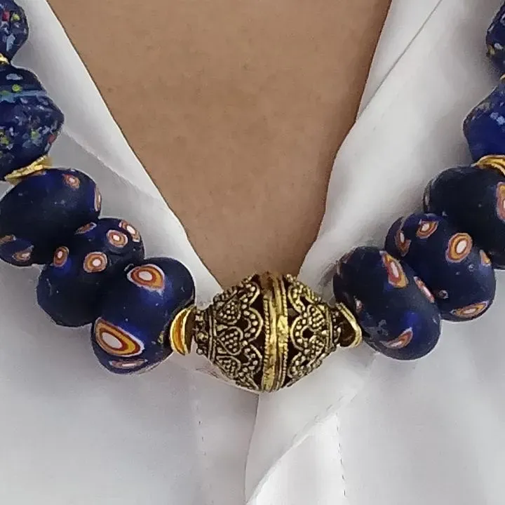 Neelambari — Indigo Millefiori Ceramic Neckwear — view 4
