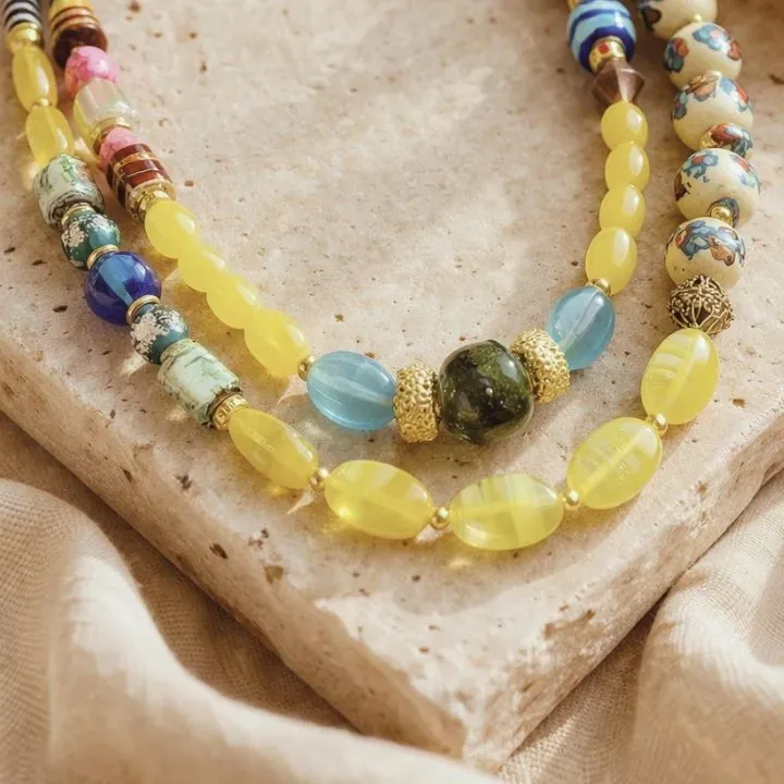 Sunehri Dhoop — Two-Layered Agate & Porcelain Neckwear — view 3