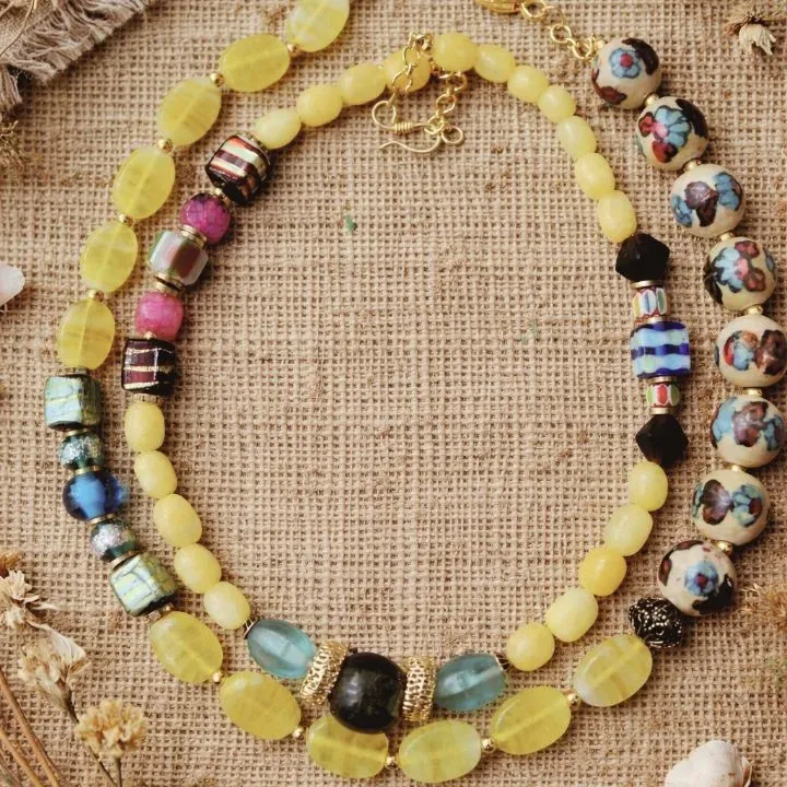 Sunehri Dhoop — Two-Layered Agate & Porcelain Neckwear — view 4