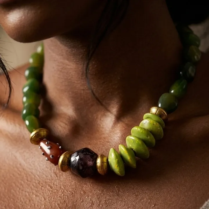 Van Rahasya — Agate & Ceramic Coin Collares — neckwear, view 2